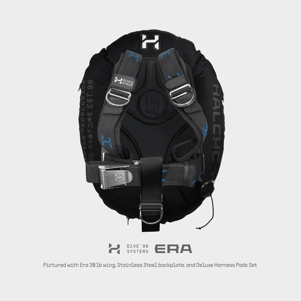 Deluxe BC Systems - Era wing, stainless steel backplate, deluxe harness pads set